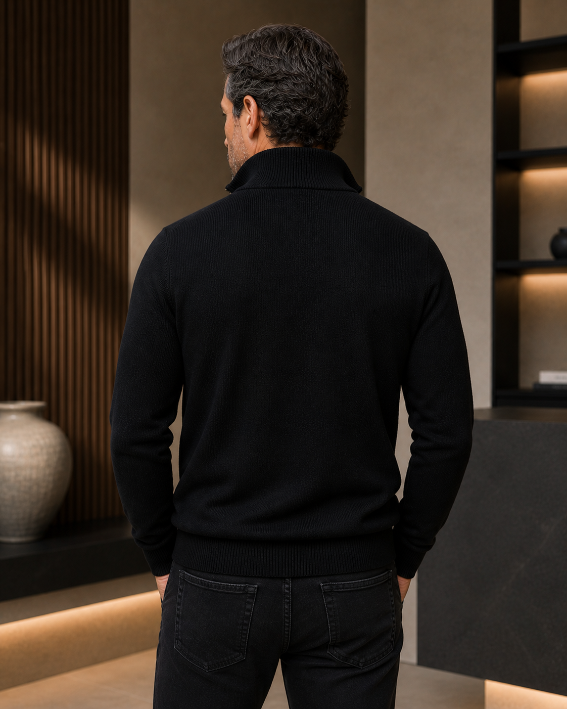 Monarch Zip Sweater Black
