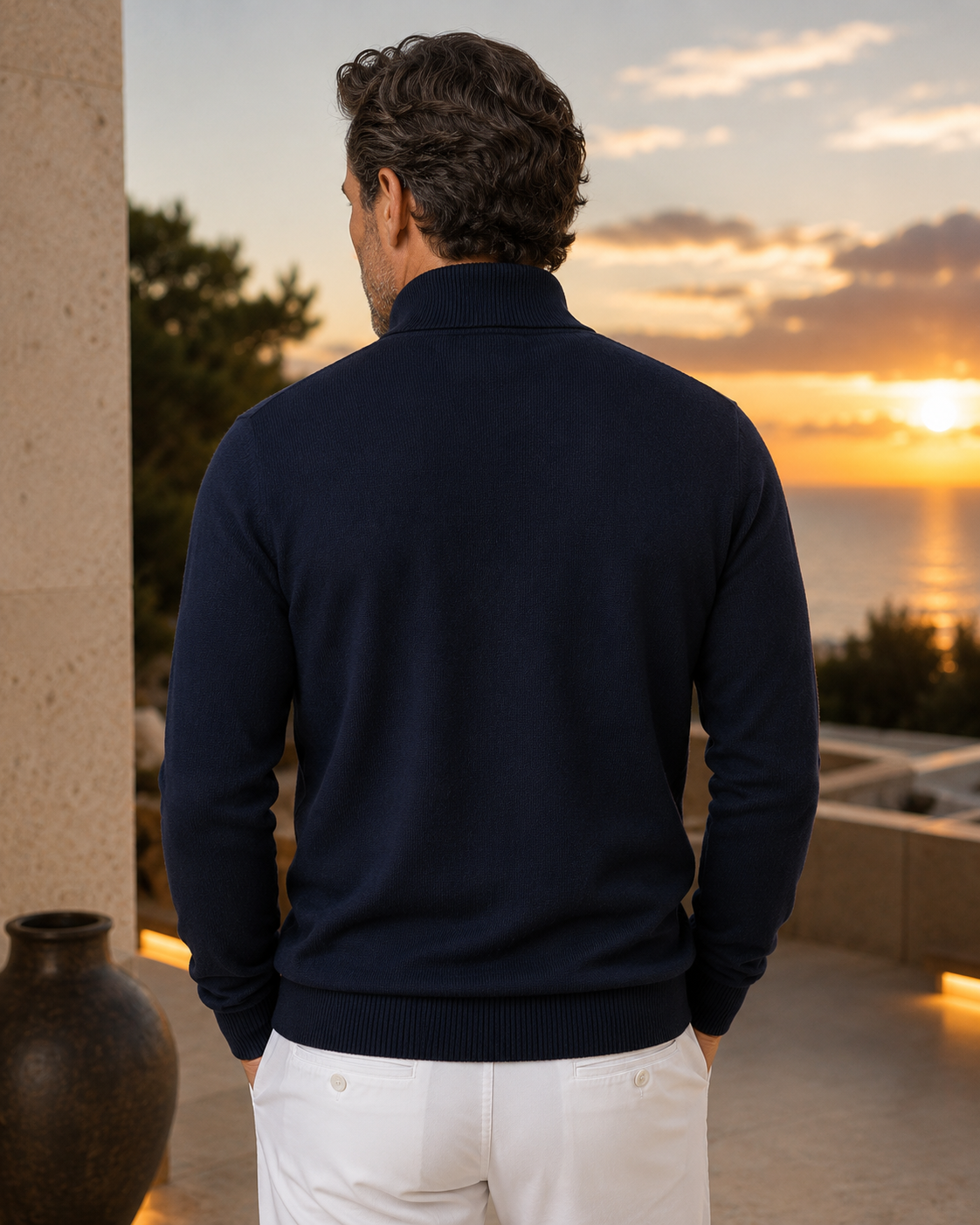 Monarch Zip Sweater Navy Blue