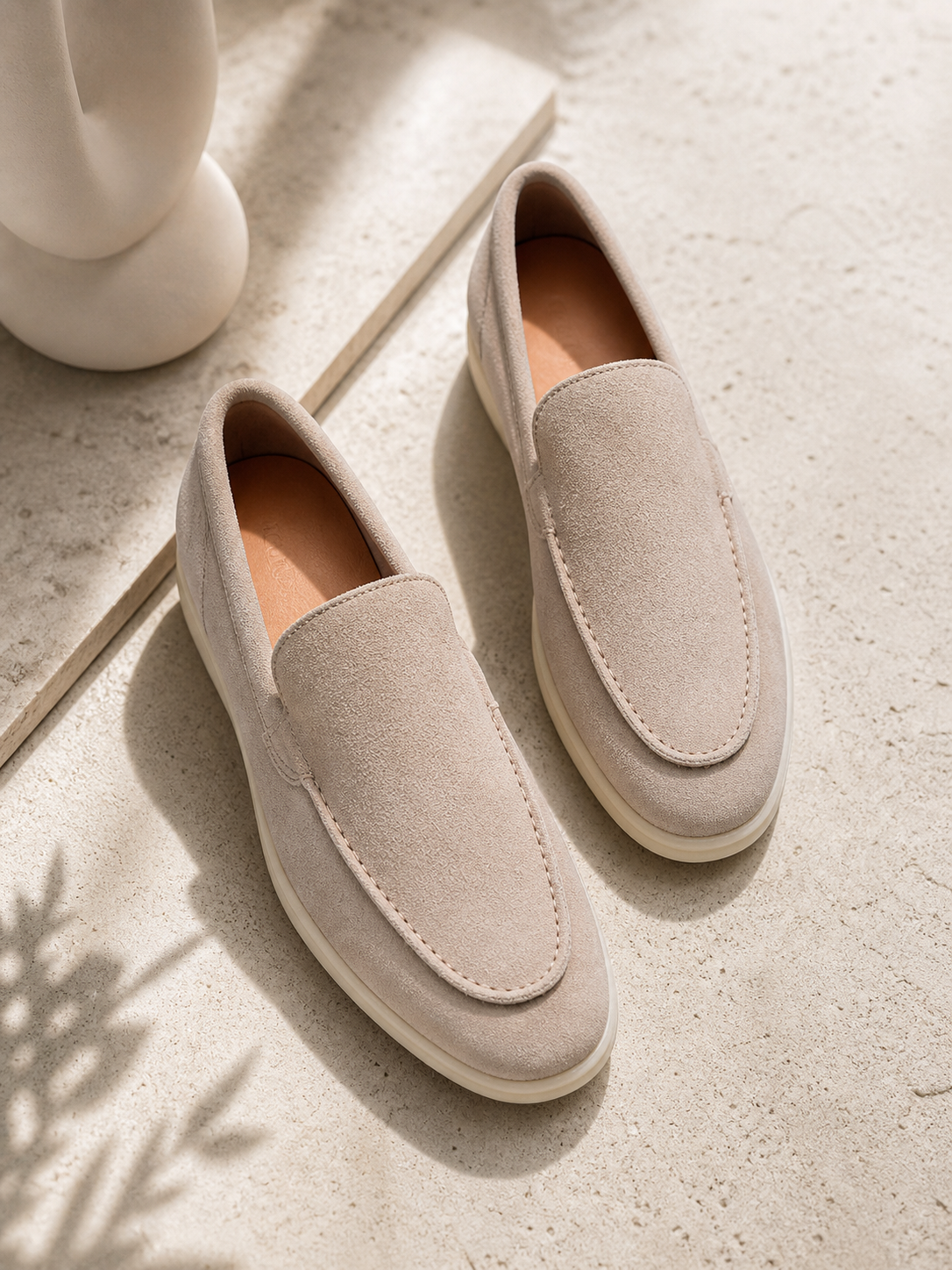 Onyx Beige Suede Loafer