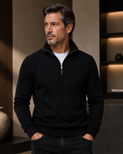 Monarch Zip Sweater Black