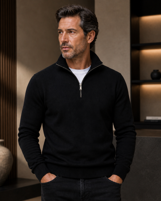 Monarch Zip Sweater Black