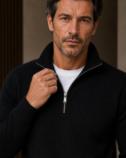 Monarch Zip Sweater Black