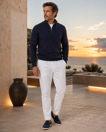 Monarch Zip Sweater Navy Blue