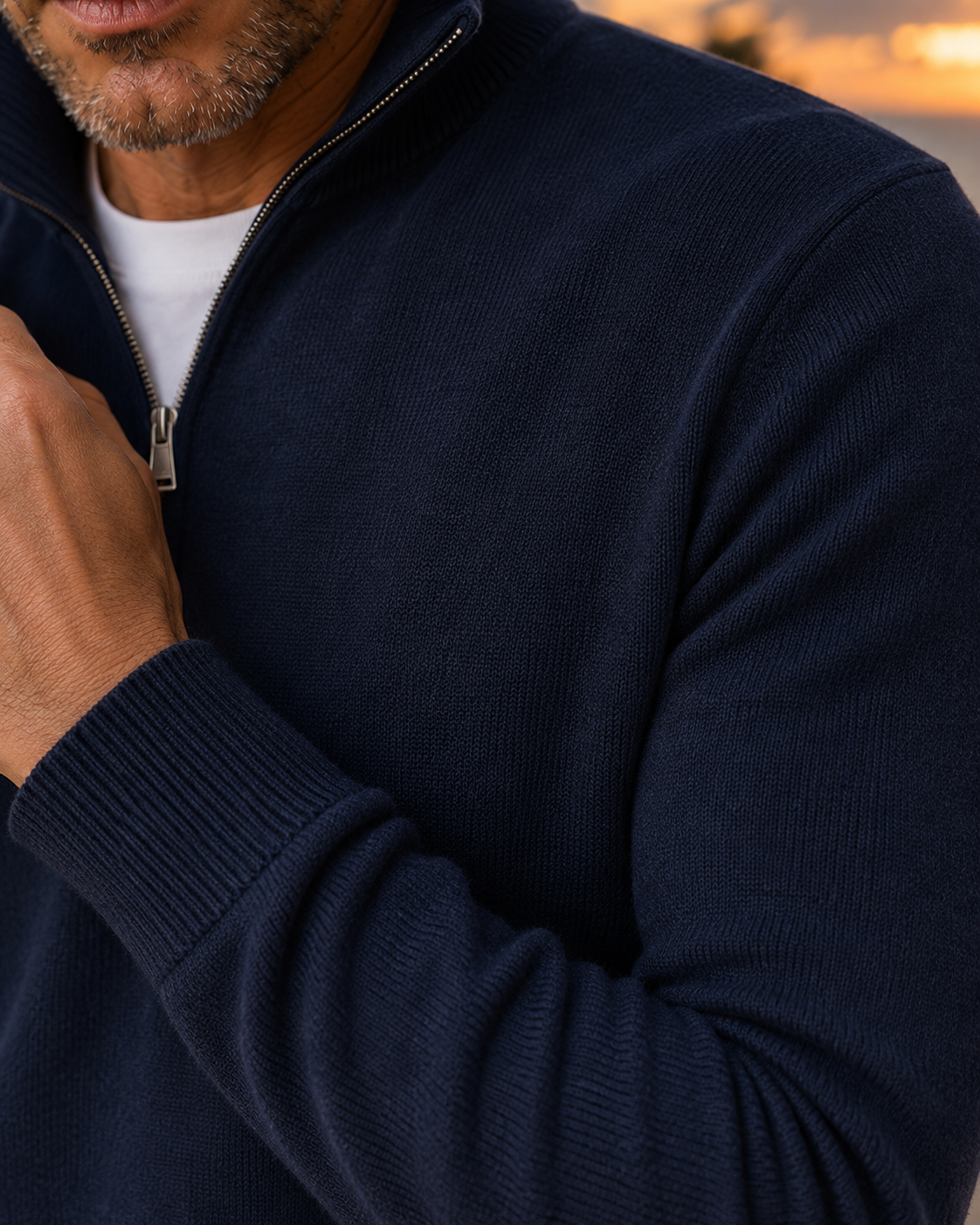 Monarch Zip Sweater Navy Blue