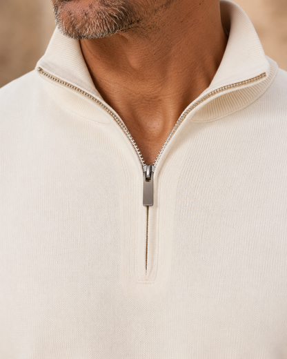 Monarch Zip Sweater Light Beige