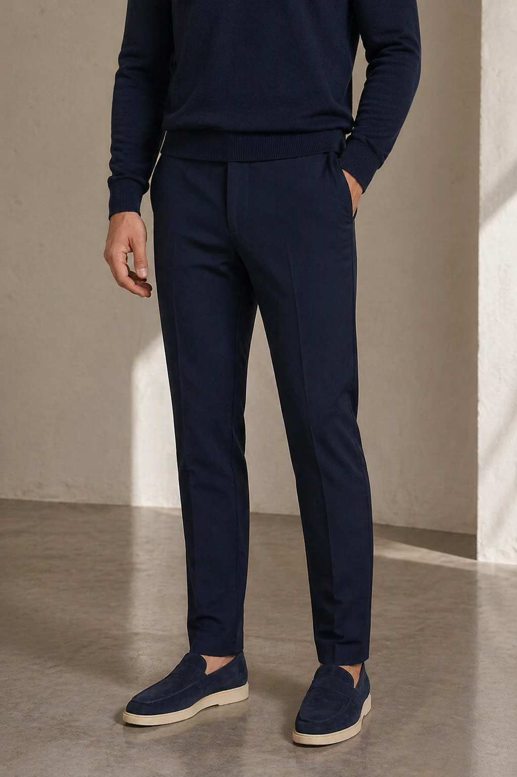 Midnight Navy Blue Tailored Slim