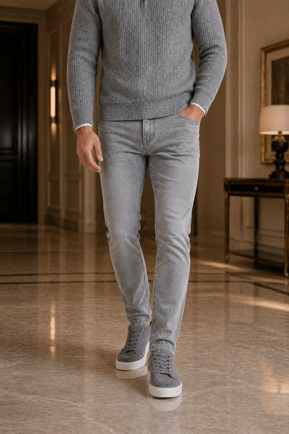 Obsidian Grey Slim Denim